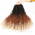 Кудрявые синтетические волосы с эффектом омбре, волнистые цыганские волосы, связанные крючком